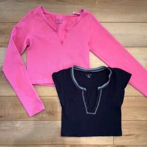 Set of Urban Outfitters “out from under” tops Pink and Black size M/L